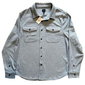 J.Crew Textured Twill Work Shirt Men Medium Blue Grey Herringbone NWT $120 CA914